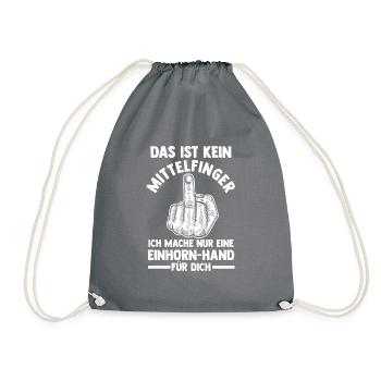 Das ist kein Mittelfinger Einhorn - Turnbeutel - Grau - Vorne