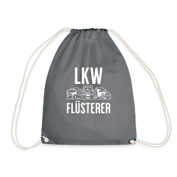 LKW Fahrer Geschenk Trucker Fernfahrer Spruch - Turnbeutel - Grau - Vorne