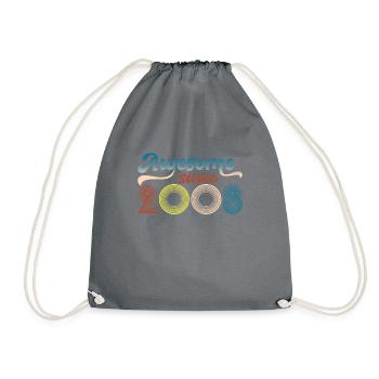 Fantastisch Seit 2008 Retro 15. Bitrthday - Turnbeutel - Grau - Vorne