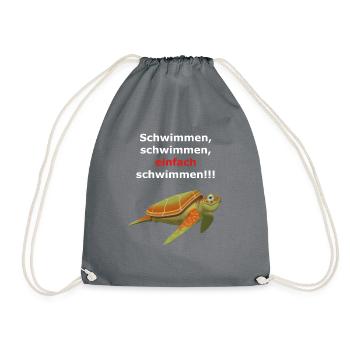 schwimmende Schildkröte - Turnbeutel - Grau - Vorne