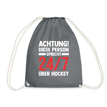 Eishockey Hockeyspieler Hockey - Turnbeutel - Grau - Vorne