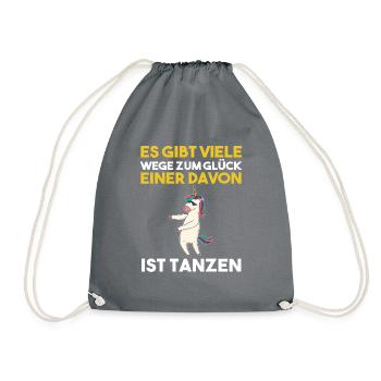 Tanzen Party Einhorn Musik Tänzer - Turnbeutel - Grau - Vorne