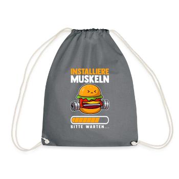 Muskeln Sport Fitness Gewichtheben Bürger - Turnbeutel - Grau - Vorne