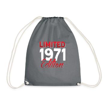 Vintage 1971 Retro Bitrthday Limited Edition - Drawstring Bag - grey - Front