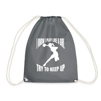 Handball Handballfan Handballteam Handballspieler - Turnbeutel - Grau - Vorne