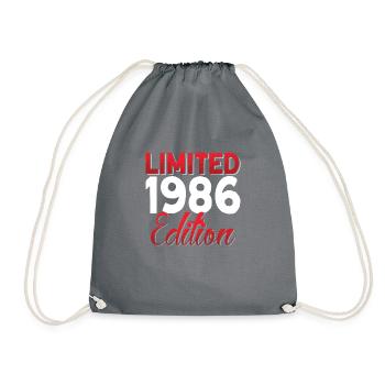 Vintage 1986 Retro Bitrthday Limited Edition - Drawstring Bag - grey - Front
