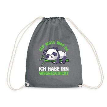 Der Wille War Da Ich Hab Ihn Weggeschickt Panda - Turnbeutel - Grau - Vorne