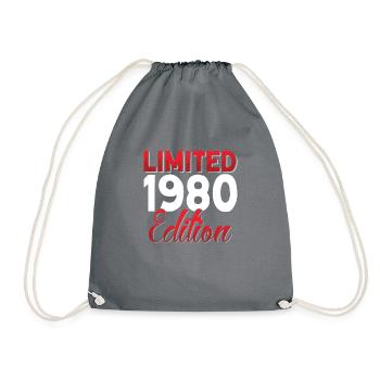 Vintage 1980 Retro Bitrthday Limited Edition - Drawstring Bag - grey - Front