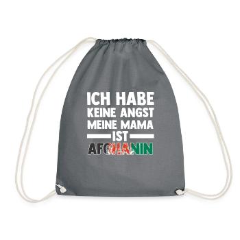 Ich habe keine Angst meine Mama ist Afghanin - Turnbeutel - Grau - Vorne