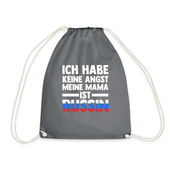 Ich habe keine Angst meine Mama ist Russin - Turnbeutel - Grau - Vorne