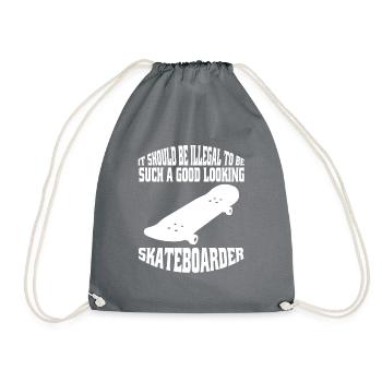 Skateboarding Skater Skateboard Skaten Skate-Fan - Turnbeutel - Grau - Vorne