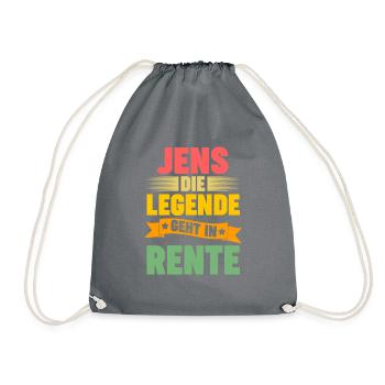 Jens die Legende geht in Rente - Turnbeutel - Grau - Vorne