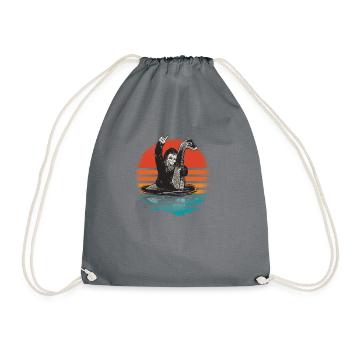 Believe Bigfoot on Nessie for - Drawstring Bag - grey - Front