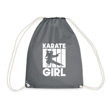 Karate Girl | Karate - Drawstring Bag - grey - Front