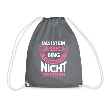 Vorname Jessica - Turnbeutel - Grau - Vorne