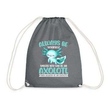 Axolotl Amphibian Amphibian Salamander - Drawstring Bag - grey - Front