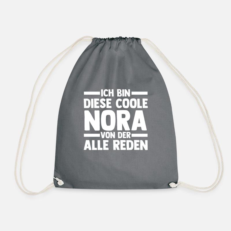Name Nora - Turnbeutel - Grau