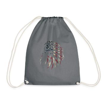 U.S. flag American Power July 4 - Drawstring Bag - grey - Front