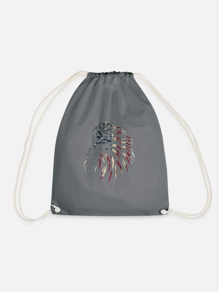 U.S. flag American Power July 4 - Drawstring Bag - grey