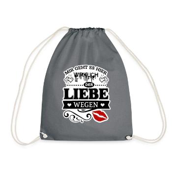 Der Liebe wegen - Turnbeutel - Grau - Vorne