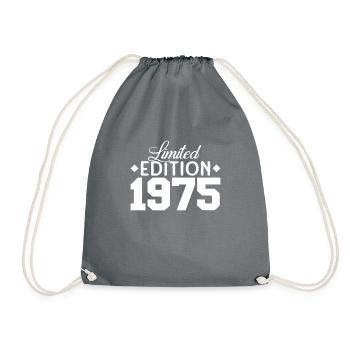Vintage 1975 Retro Bitrthday Limited Edition - Drawstring Bag - grey - Front
