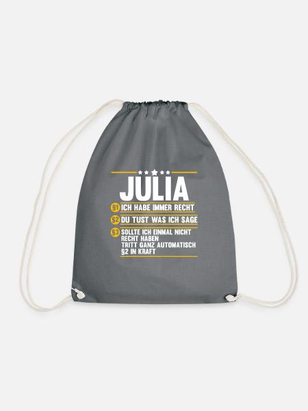 Vorname Julia - Turnbeutel - Grau