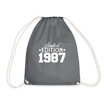 Vintage 1987 Retro Bitrthday Limited Edition - Drawstring Bag - grey - Front