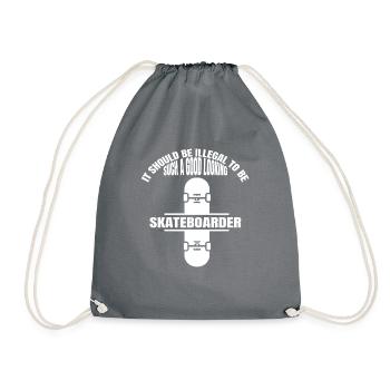 Skateboard Skaten Skateboarding Skater Skate-Fan - Turnbeutel - Grau - Vorne