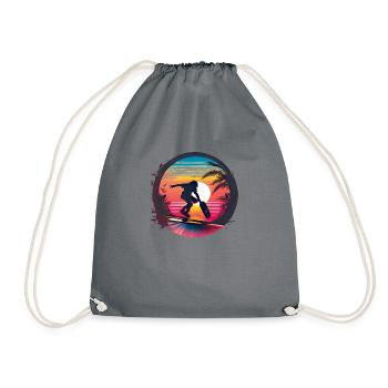 Skater on the Skateboarder Design Skatebording - Drawstring Bag - grey - Front