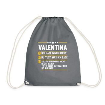 Valentina - Turnbeutel - Grau - Vorne