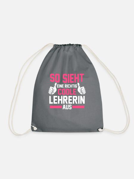Schullehrerin Lehrerin - Turnbeutel - Grau