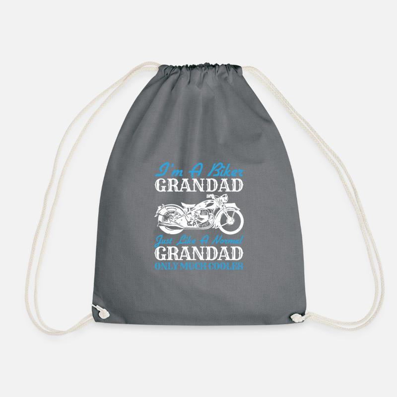 Oldtimer-Motorrad - Turnbeutel - Grau