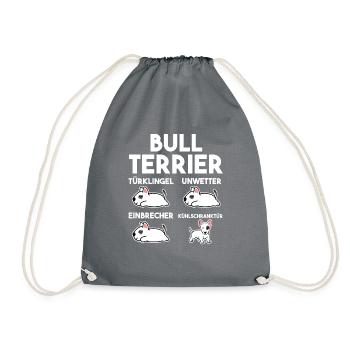 Hund Bull Terrier - Turnbeutel - Grau - Vorne