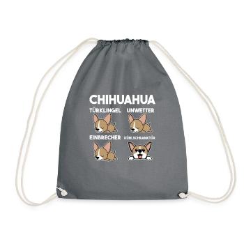 Hund Chihuahua - Turnbeutel - Grau - Vorne