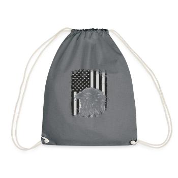 U.S. flag American Power July 4 - Drawstring Bag - grey - Front