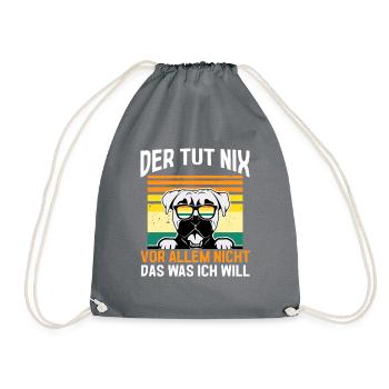 Hund Boxer - Turnbeutel - Grau - Vorne