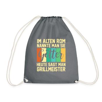Grillparty Grillmeister Grill Grillen - Turnbeutel - Grau - Vorne