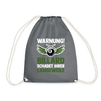 Snooker Billardtisch Billiard Billard - Turnbeutel - Grau - Vorne
