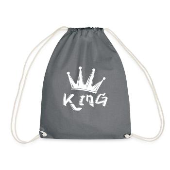 Couronne avec lettrage King - Sac de sport léger - gris - Devant