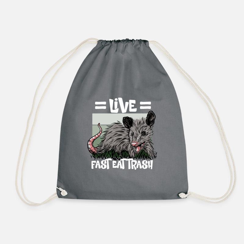 Opossum Trash Opossum Retro - Turnbeutel - Grau