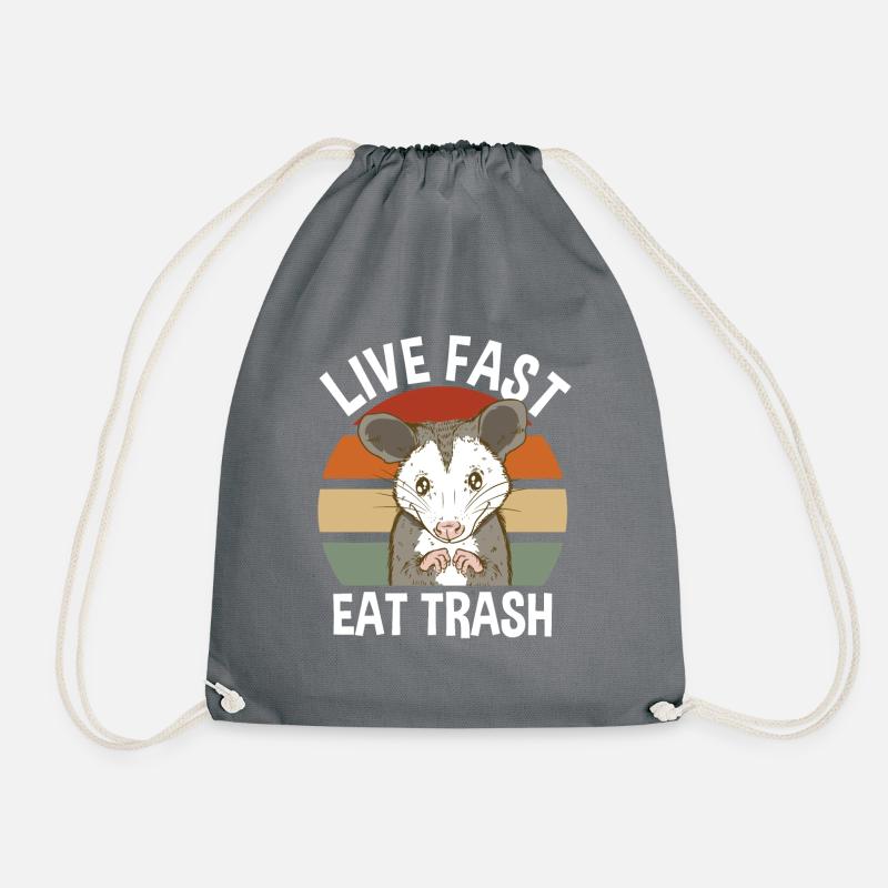 Opossum Trash Opossum Retro - Turnbeutel - Grau