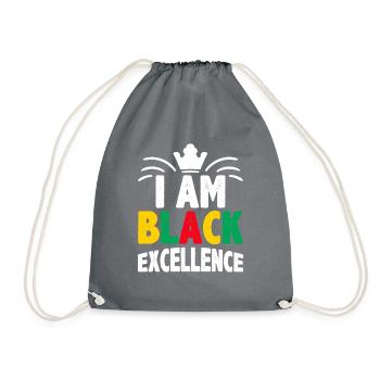Black Woman African American Pride - Drawstring Bag - grey - Front