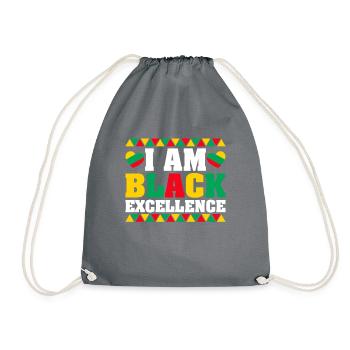 Black Woman African American Pride - Drawstring Bag - grey - Front