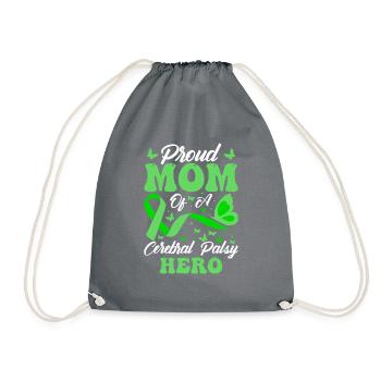 Proud mother of cerebral palsy Hero CP - Drawstring Bag - grey - Front