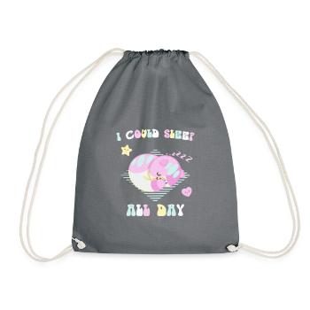 Je pourrais dormir toute la journée humour chat - Sac de sport léger - gris - Devant