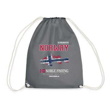 Norvège pêche Drapeau norvégien - Sac de sport léger - gris - Devant