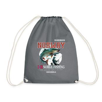 Norvège pêche Drapeau norvégien - Sac de sport léger - gris - Devant