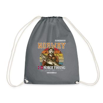 Norvège pêche Drapeau norvégien - Sac de sport léger - gris - Devant