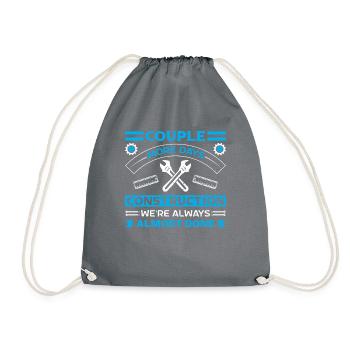 Building Design For Men Daddy Construction Worker - Drawstring Bag - grey - Front