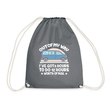 Lieferfahrer -Outfit -Witz -Lieferwagen Design - Turnbeutel - Grau - Vorne